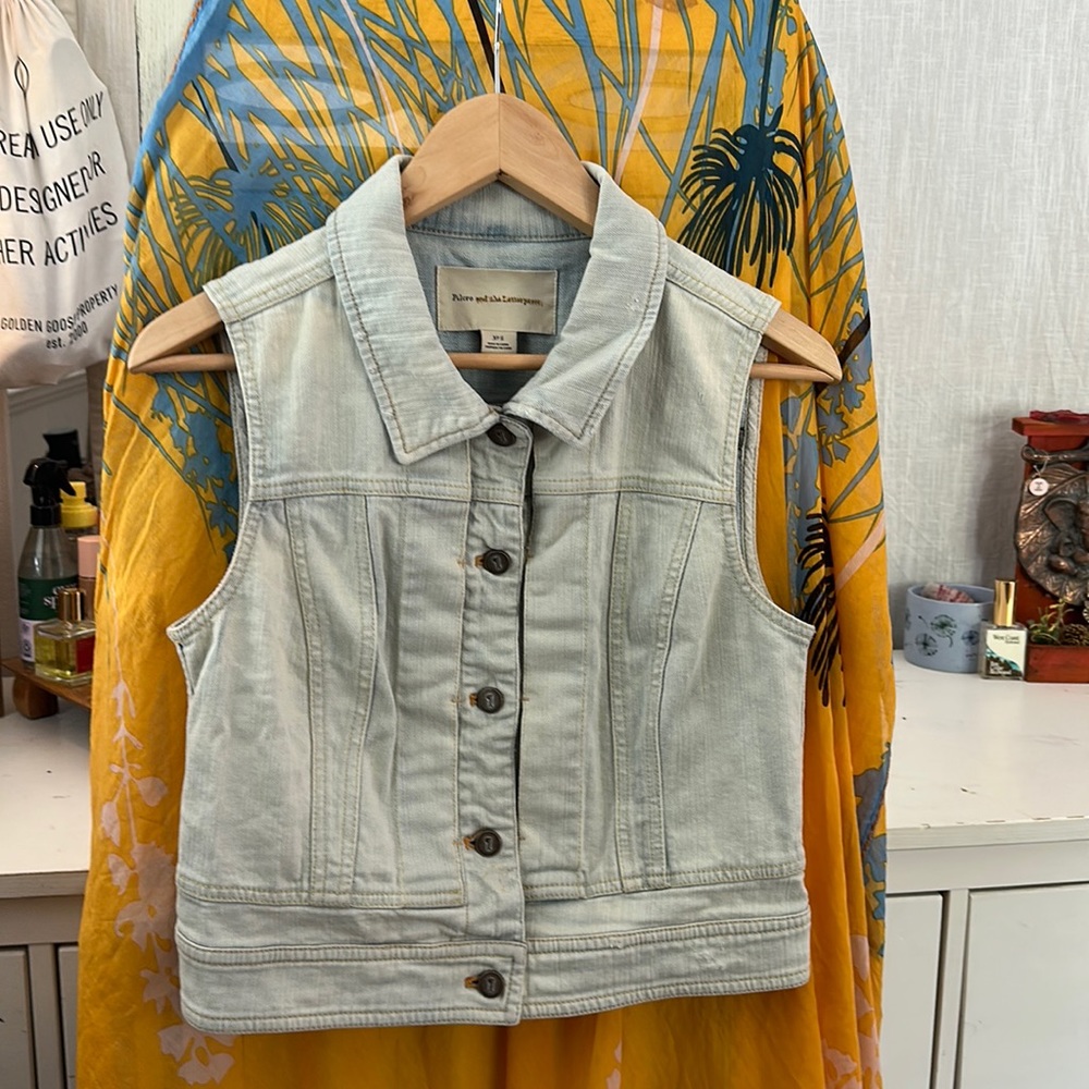 Anthropologie denim half sleeve jacket.